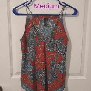Paisley Print Red and Blue Women's Top
